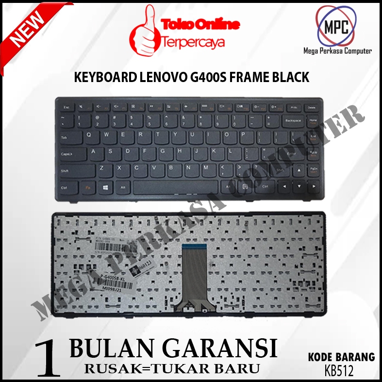Keyboard Laptop LENOVO G400S BLACK FRAME