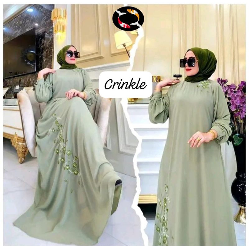 GAMIS WANITA BORDIR BUNGA MODEL TERBARU SUPER MEWAH/GAMIS WANITA IMPORT PREMIUM