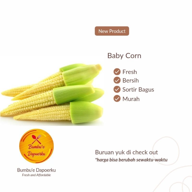 

Baby Corn | Fresh Product | Kirim Instan | Sortir Bagus