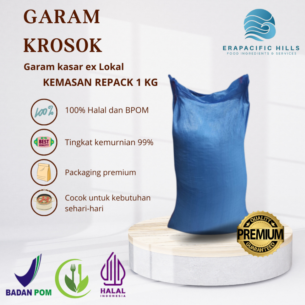 

Garam krosok/ Garam kasar/ Natrium Cloride/ 1 KG/ Teknik Grade