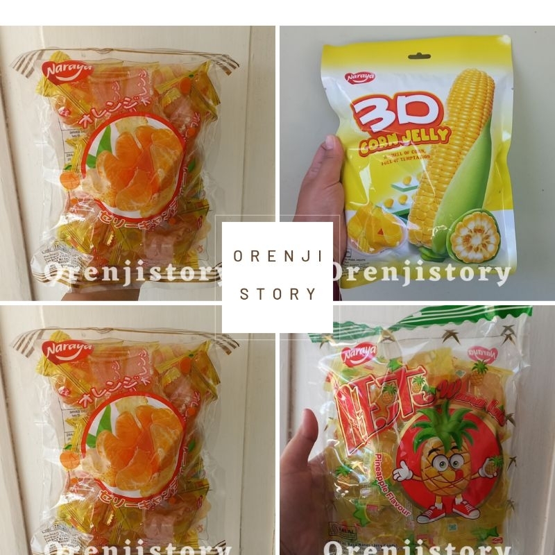 

permen jeruk naraya 500 gr (exp 2025) jelly jeruk mandarin, jagung 3D, naraya fortune chocolate dan permen nanas kue dan parcel natal lebaran