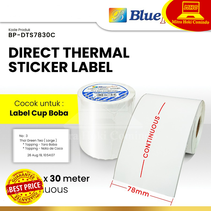 

Kertas Stiker Label Kertas Thermal Continuous Blueprint 78 x 30 meter