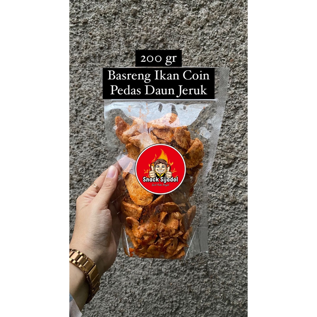 

270923 (Bayar Di Tempat) BASRENG COIN PEDAS POUCH 175-200 GR CIKRUH KRIUK BAWANG DAN IKAN PEDAS DAUN JERUK Renyah Super Enak