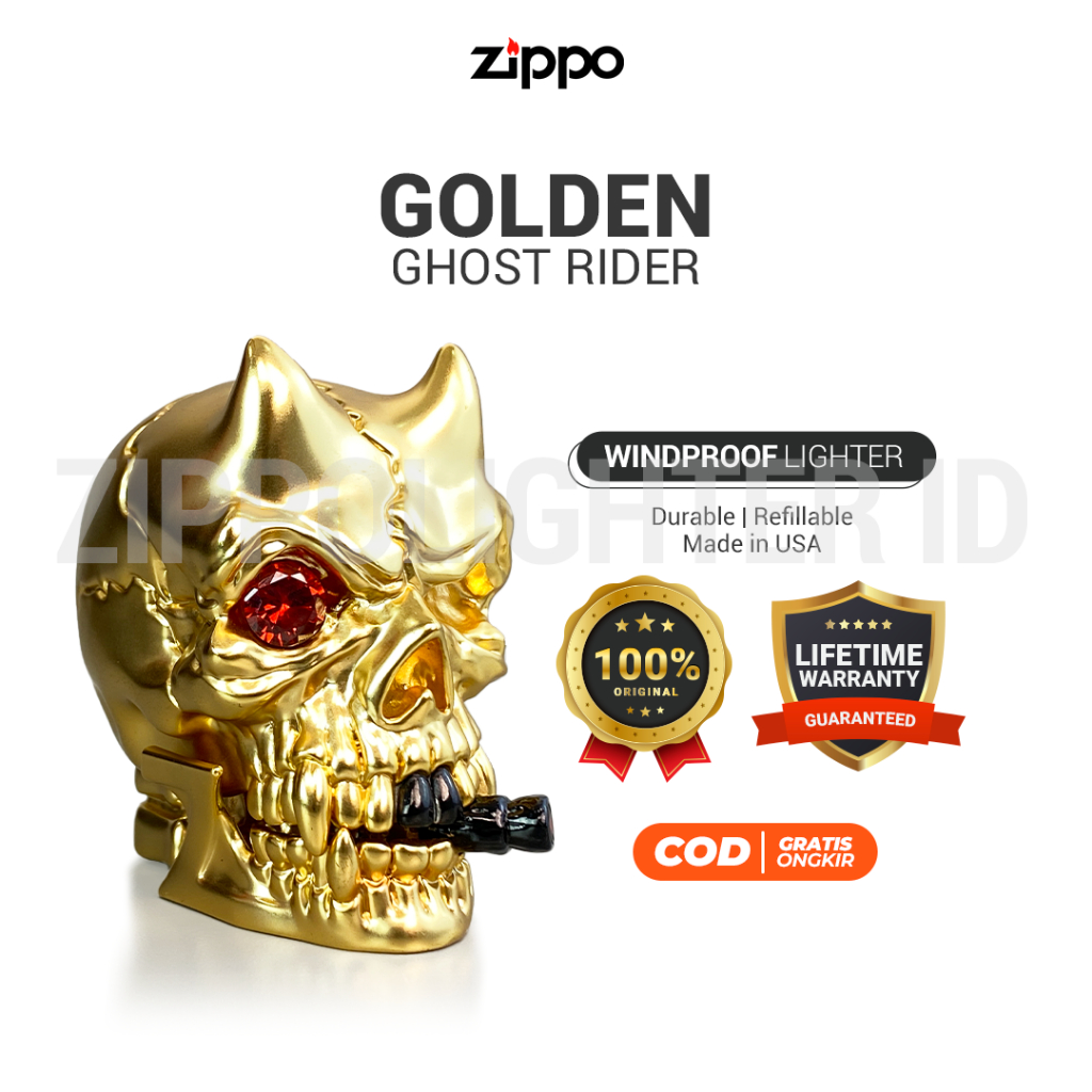Korek Api Zippo Golden Ghost Rider