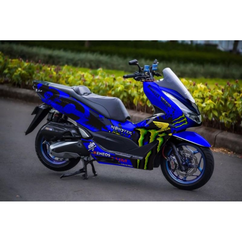 Decal stiker variasi motor honda pcx150/160 striping fullbody motif monster