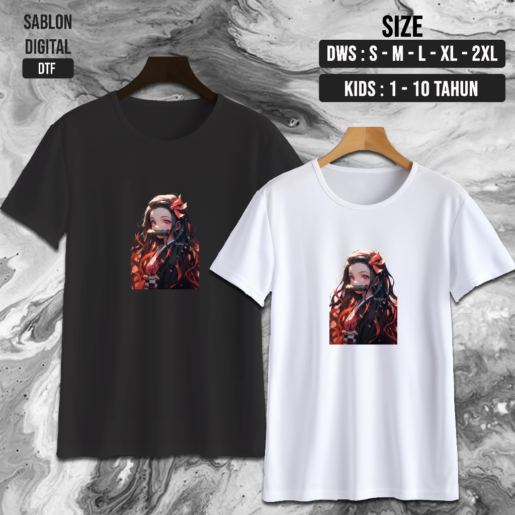 NW0298 Kaos NEZUKO CUTE / ANIME NEZUKO CUTE / kaos ANIME NEZUKO GEMOY /  Baju Kaos Oblong / Baju Ana