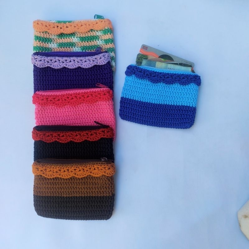 Dompet Rosario Rajut Motif Renda/ Souvenir Dompet