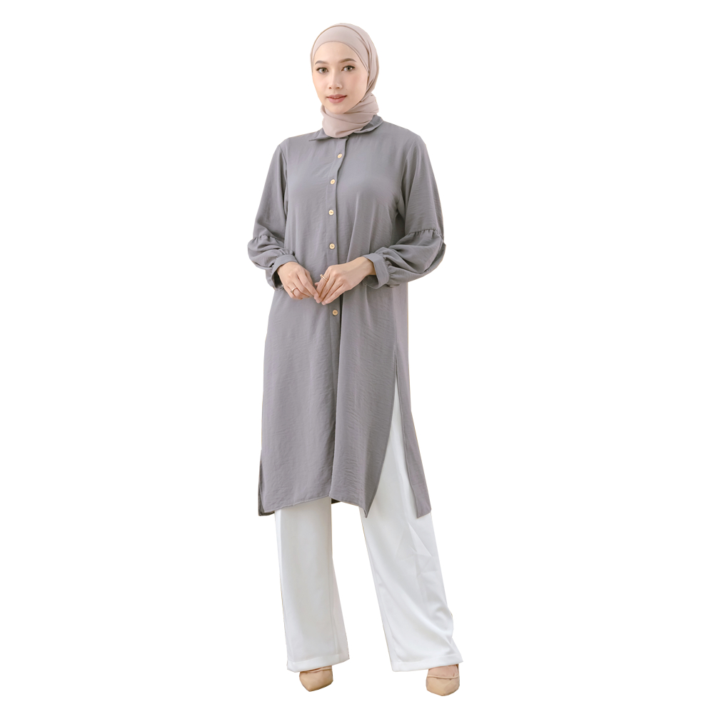 MyOutfit - Baju Tunik Wanita Dewasa Bahan Katun Crinkle Lengan Balon MOT001