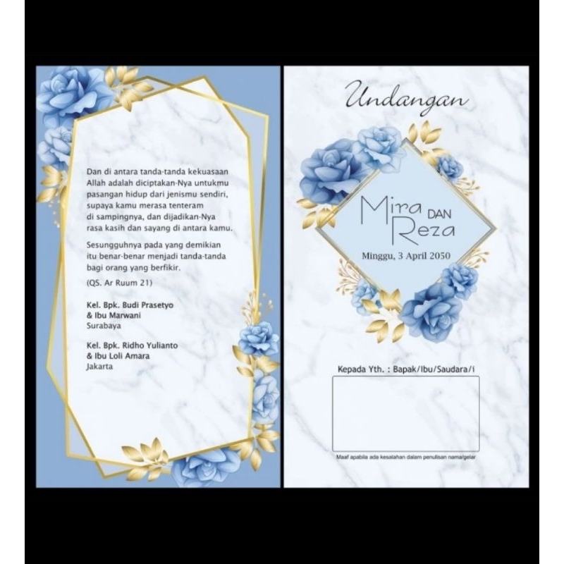 ERBA 2401 Blangko Undangan Nikah PERNIKAHAN
