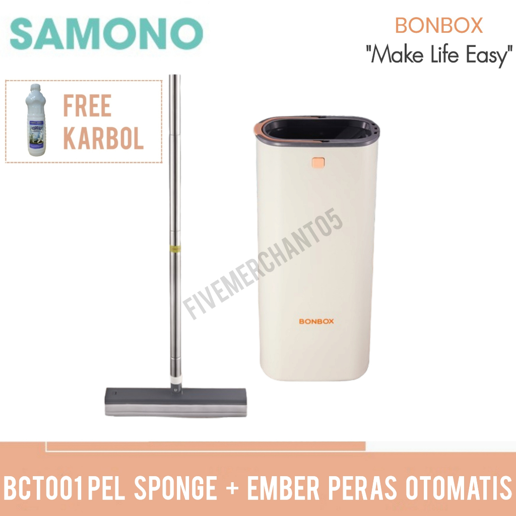 Alat Pel Otomatis Bonbox Samono BCT001 Sponge Mop Super Spons Peras Otomatis Tongkat Pel