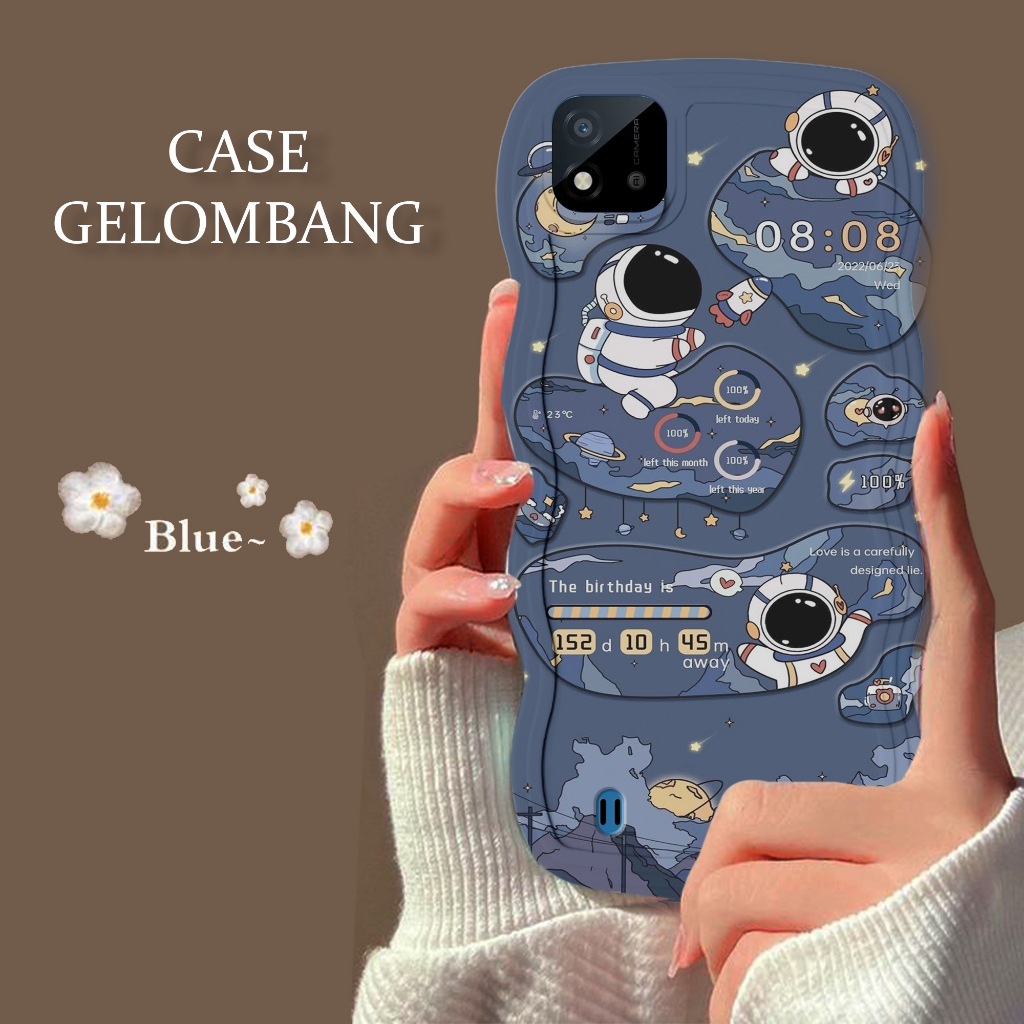 Soft Case GELOMBANG Hp Realme C11 2021 - Realme C11 2021 - Case Pro Camera - Fashion Case Motif Astr