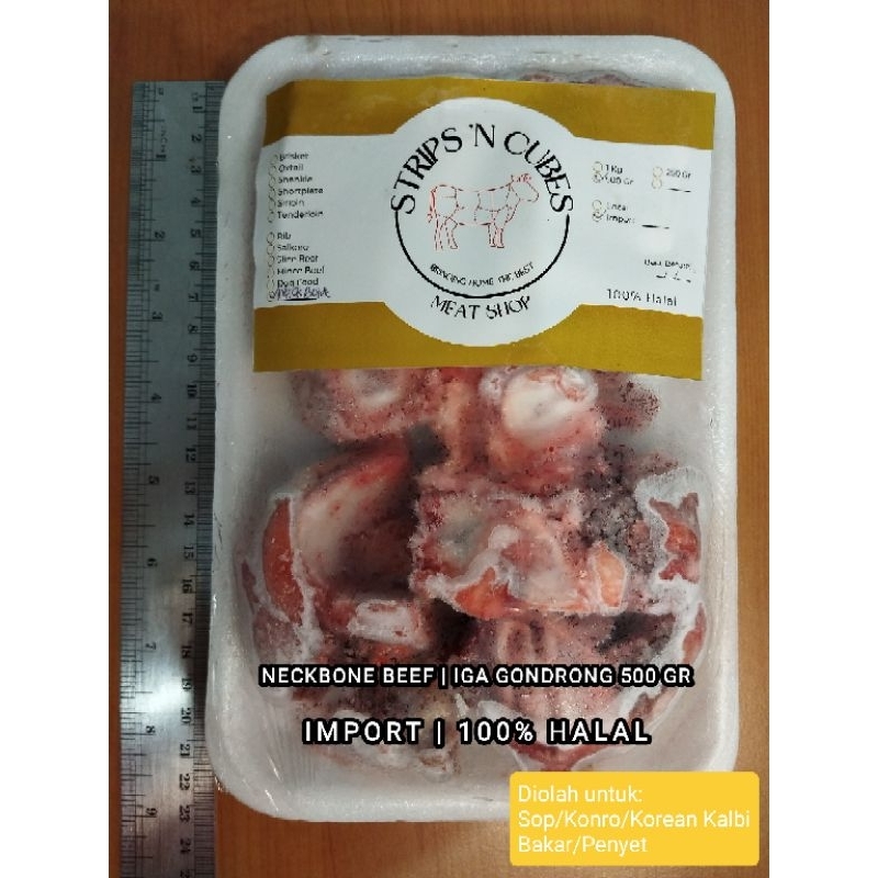 

500 Gr - Neckbone Beef Rib | Iga Gondrong Sapi | Import | 100% Halal | Sop Konro Bakar Penyet Korean Kalbi