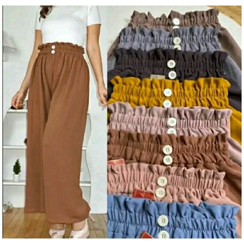 kulot Crinkle kancing2/Kulot Hightwaist