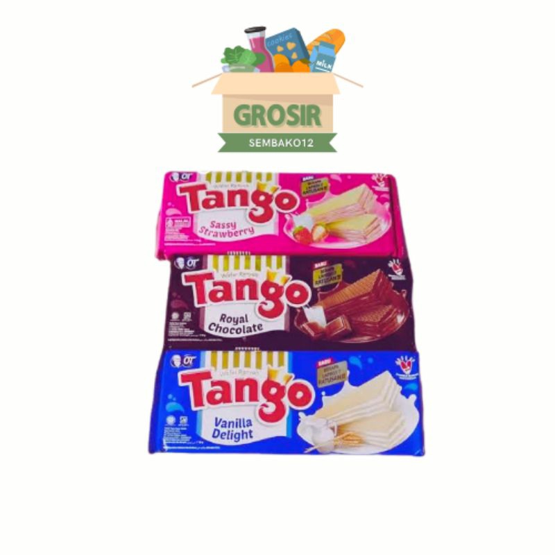 

wafer tango 110 gram rasa coklat strawberry vanila