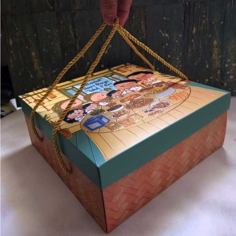 

(5pcs) Kotak Lebaran K3330 Cake Box Eid Mubarak Dus Idul Fitri muat 4Toples | K33