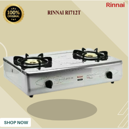 KOMPOR GAS RINNAI 2 TUNGKU RI 712 T/RI-712 T/RI712 T/RI 712T/RINNAI KOMPOR GAS ORIGINAL BERGARANSI