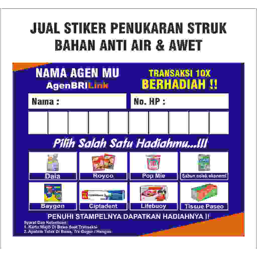 

STIKER PENUKARAN STRUK MODEL 3