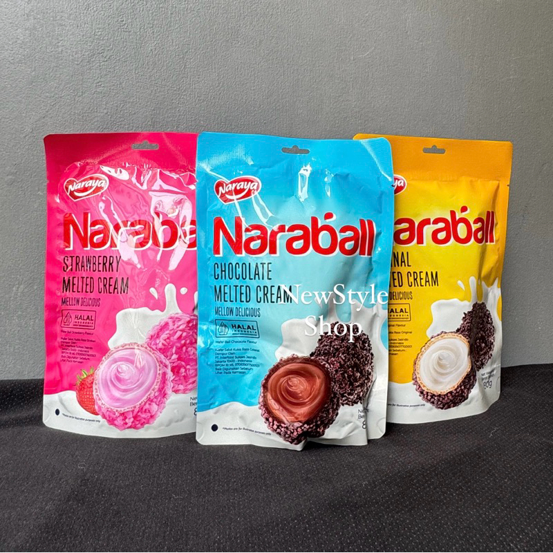 

Naraya NARABALL Wafer Ball Original Chocolate Strawberry Melted Cream 80g