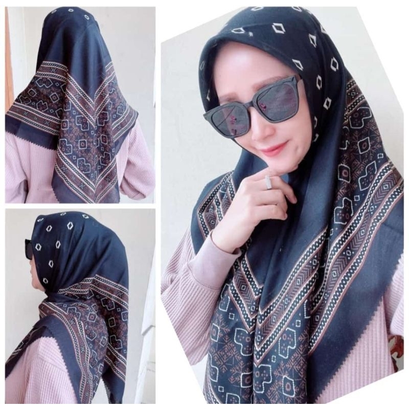 HIJAB SEGI EMPAT VOAL PREMIUM MOTIF  BATIK BESSELER