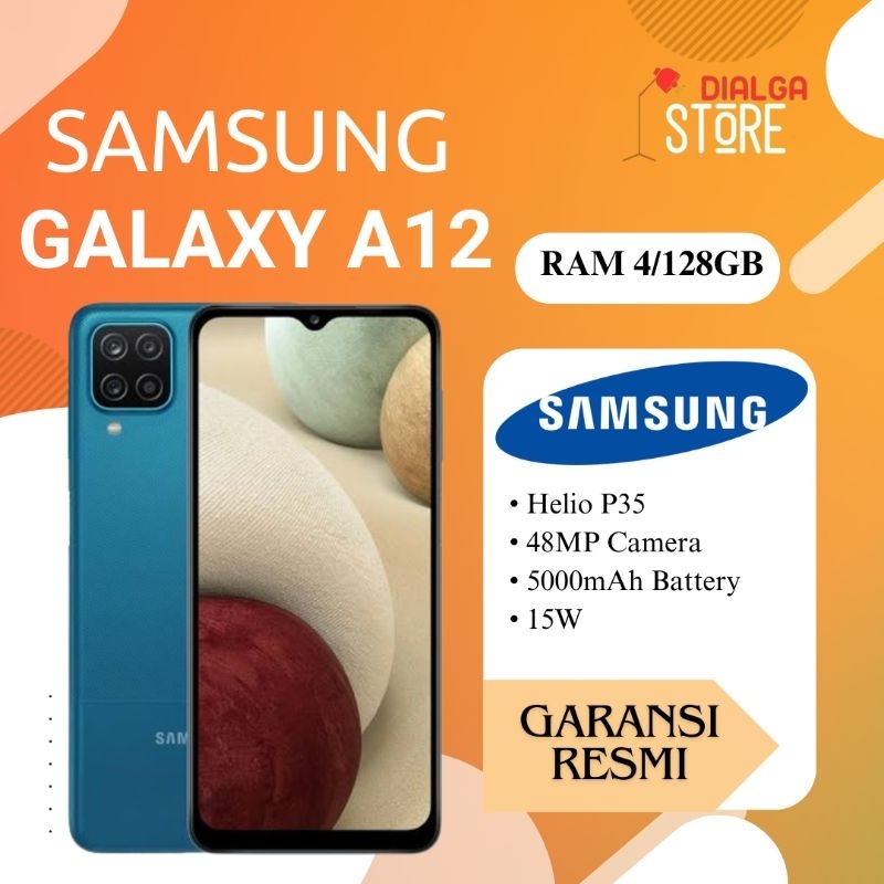 SAMSUNG GALAXY A12/a12 RAM 4 GB ROM 128 GB  Garansi Resmi