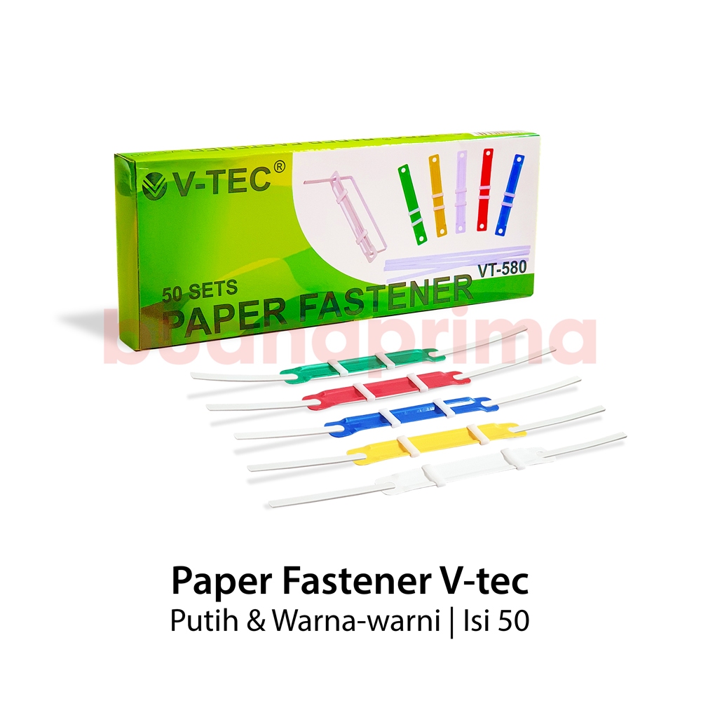 

Paper Fastener isi 50 pcs Klip Acco Clip Putih Warna Pengikat Kertas