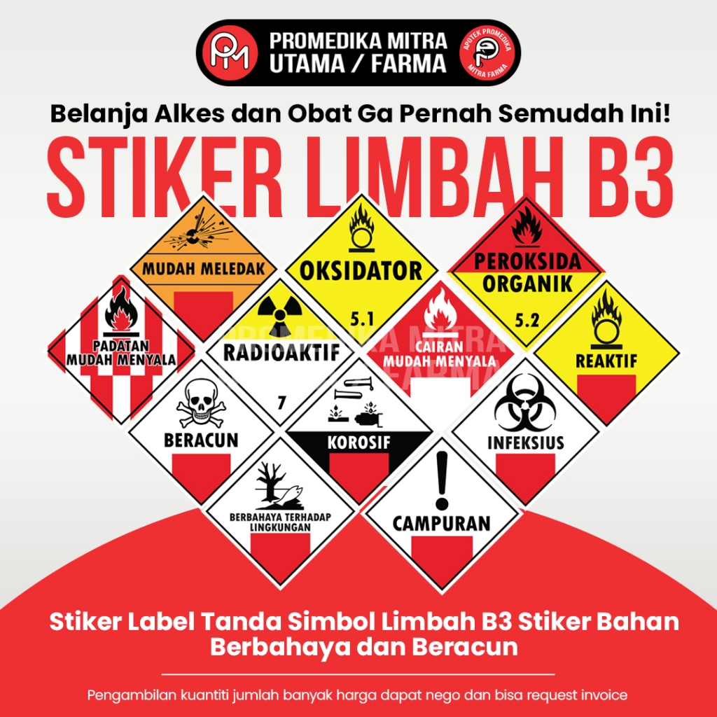 

Sticker Label Tanda Simbol Limbah B3 Bahan Berbahaya dan Beracun