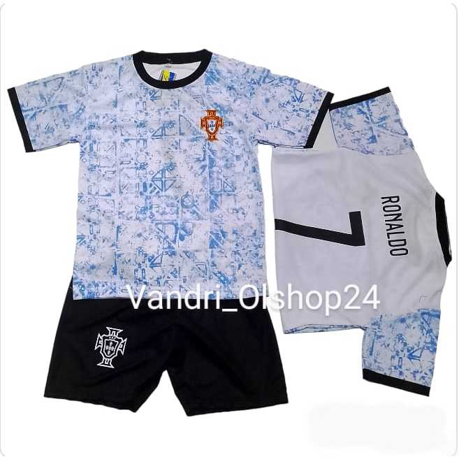 SETELAN BAJU RONALDO PORTUGAL TERBARU / SET KAOS BOLA PORTUGAL TERMURAH / KAOS SEPAKBOLA FUTSAL ANAK