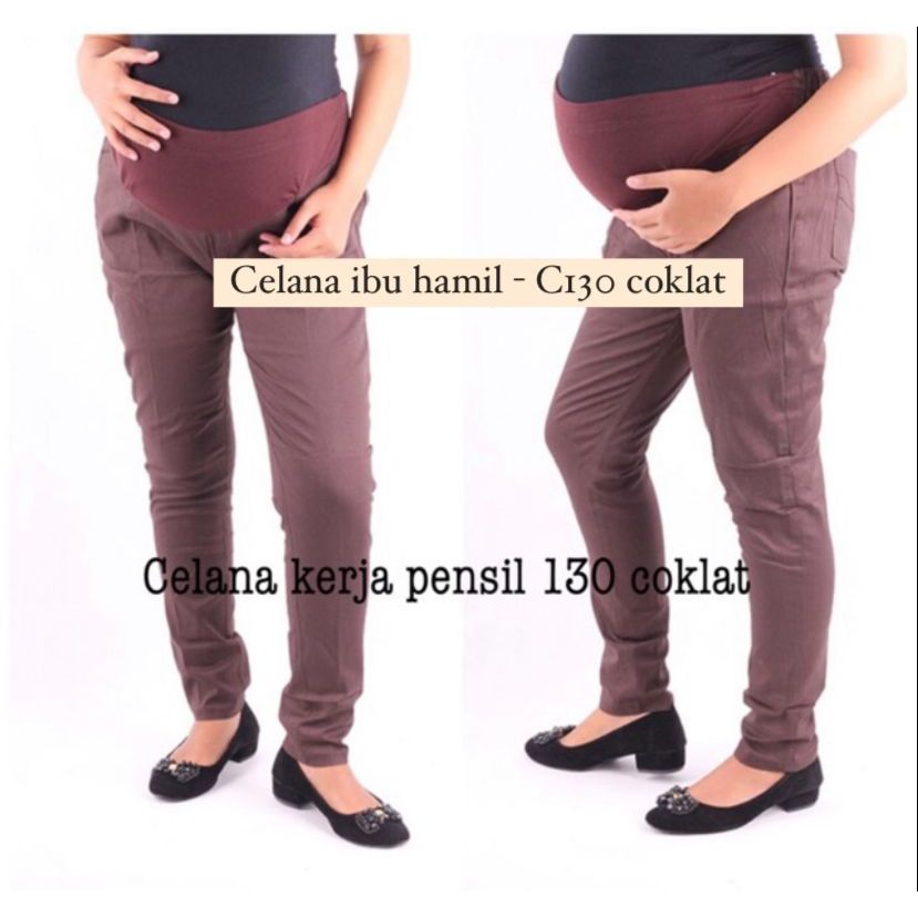 Baju hamil Celana hamil 130 pensil coklat celana ibu hamil