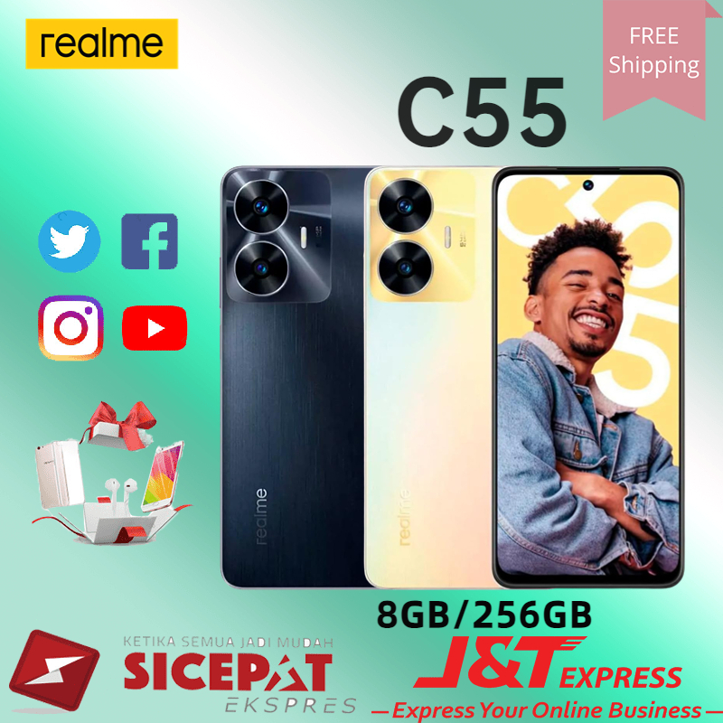 Realme C55 RAM 8GB/256GB 64MP Kamera Belakang Baru HP Garansi 1 Tahun