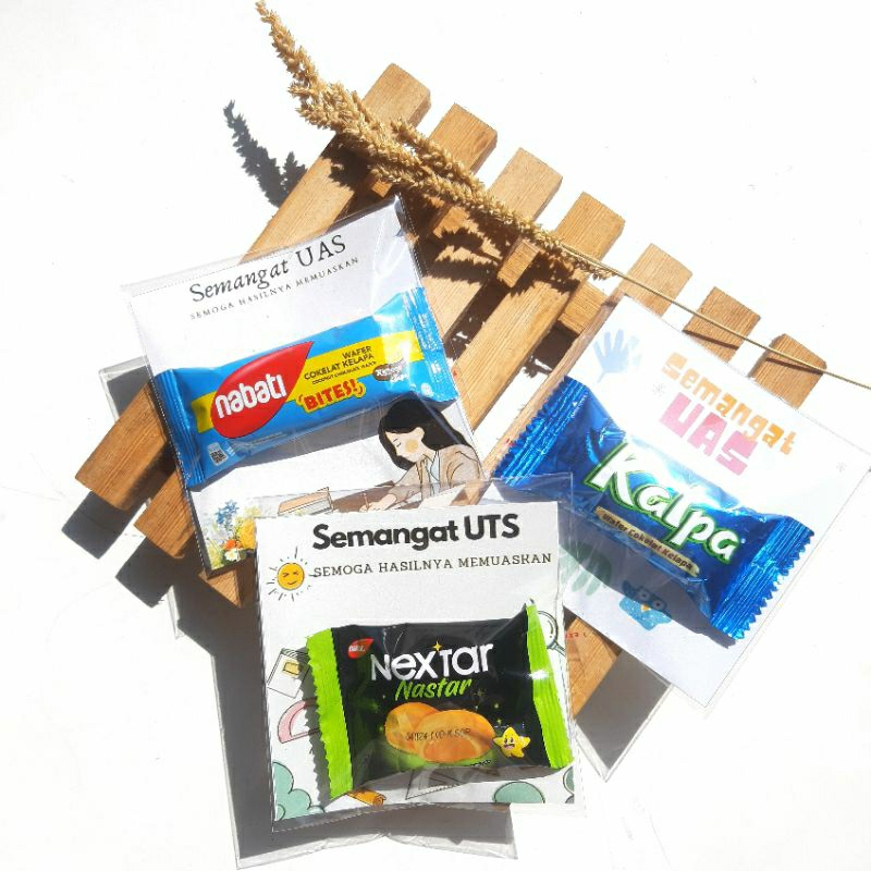 

[PART 1] [GROSIR Rp.2400] MINI GIFT SNACK | FREEBIES SNACK | UK 10X10CM BISA CUSTOM TEXT