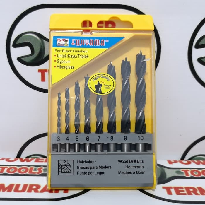

Mata Bor Kayu Set FUJIYAMA 8 pcs 3-10 mm Wood Drill Bits Triplek Fiber
