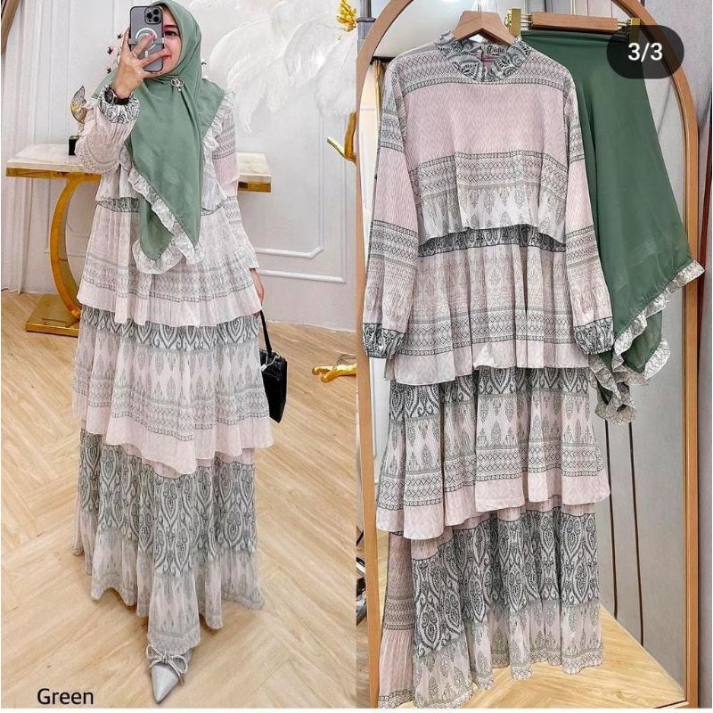 gamis ceruty plisket