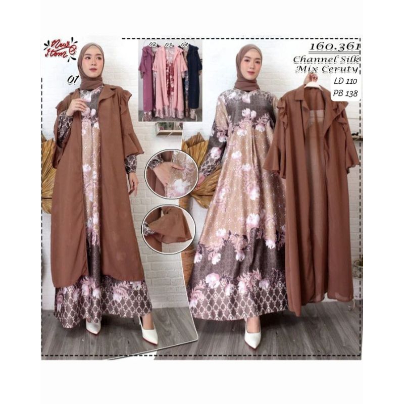 gamis 2in1 outer silky dior