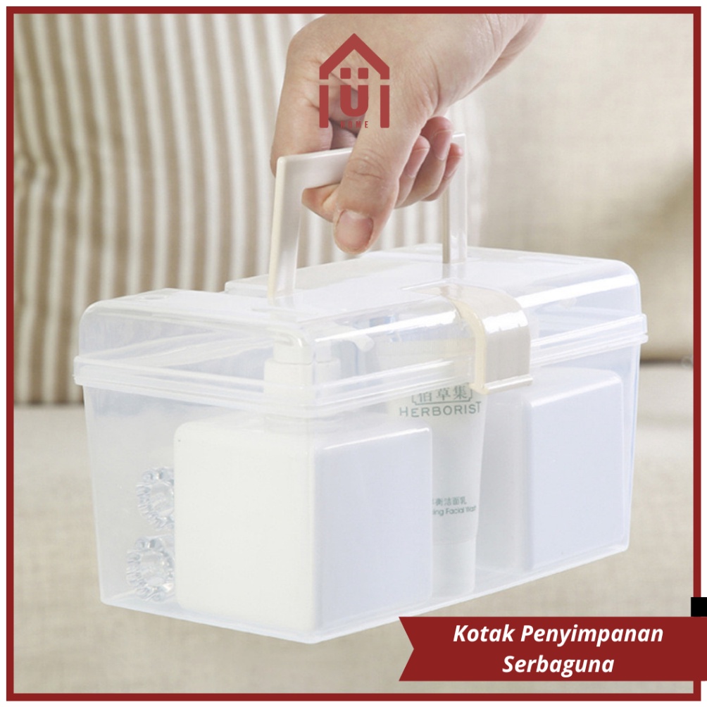 Ready UNISO  ORGANIZER KOTAK MEJA TRANSPARAN SERBAGUNA KOTAK P3K SURAT SKINCARE ESTETIK ZD