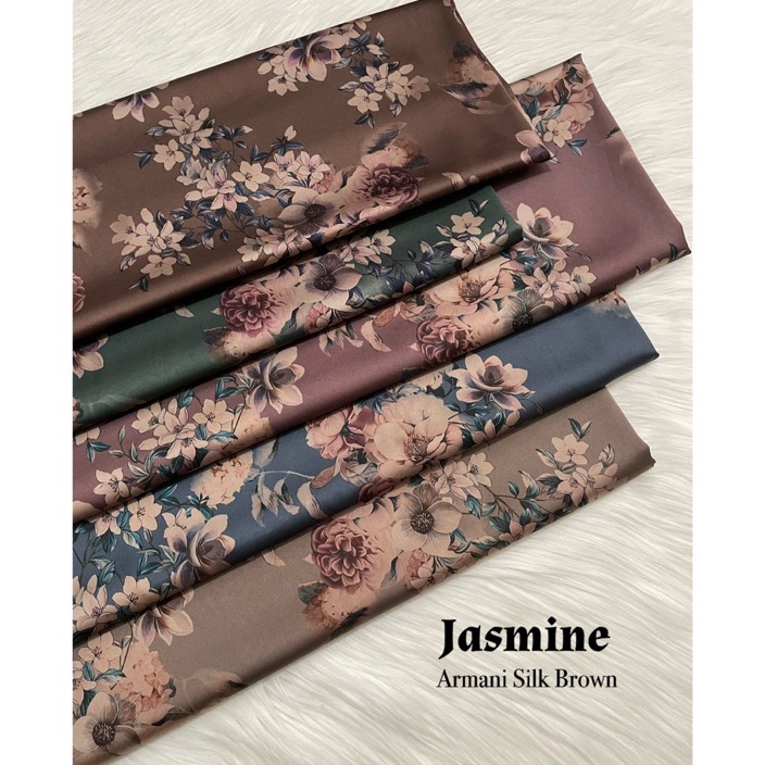 GROSIR BARU kain ARM Silk motif jasmine dan Shanum  arnami silk brown murah  harga per setengah mete