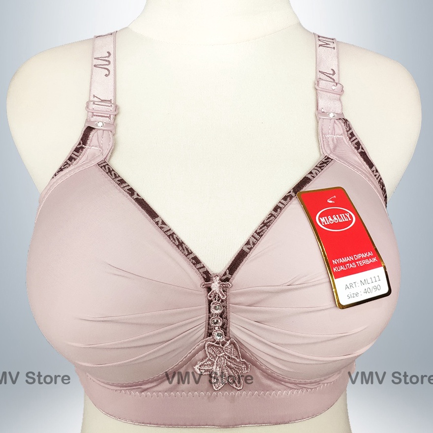 Terlaris Bra Misslily L 111 Import Cup C Besar Jumbo Kait 3 Brukat Tanpa Kawat Bh Jupe Miss Lily Ori
