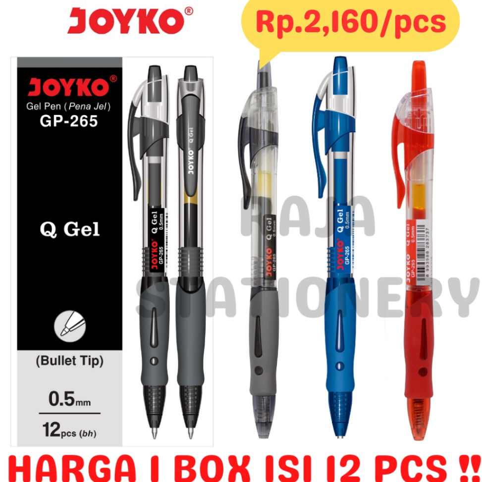 

XSJ635 FASH SALE JOYKO GEL PEN QGEL GP265 PENA PULPEN JOYKO CETEK HITAM BIRU MERAH GP265 REFILL PEN QGEL GP265 BOX