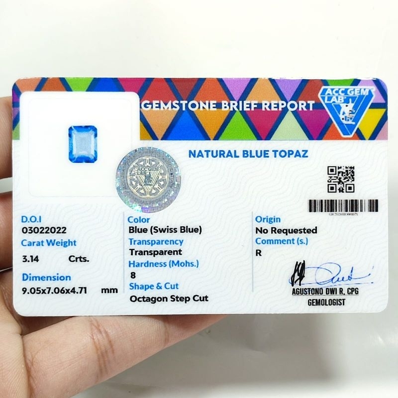 BLUE TOPAZ ASLI NATURAL BERSERTIFIKAT TOP QUALITY SIAP PAKAI