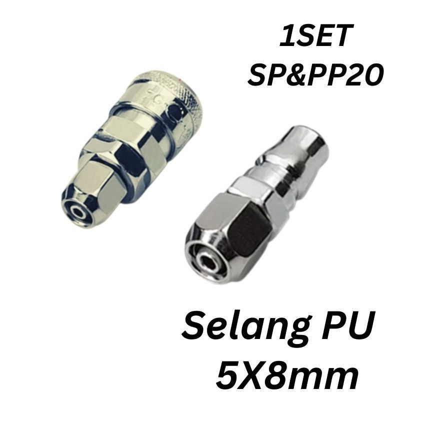 PAKET SET Quick coupler SP 20 coupling PP20 20ph SAMBUNGAN SELANG ANGIN COUPLER SET SP PP 20