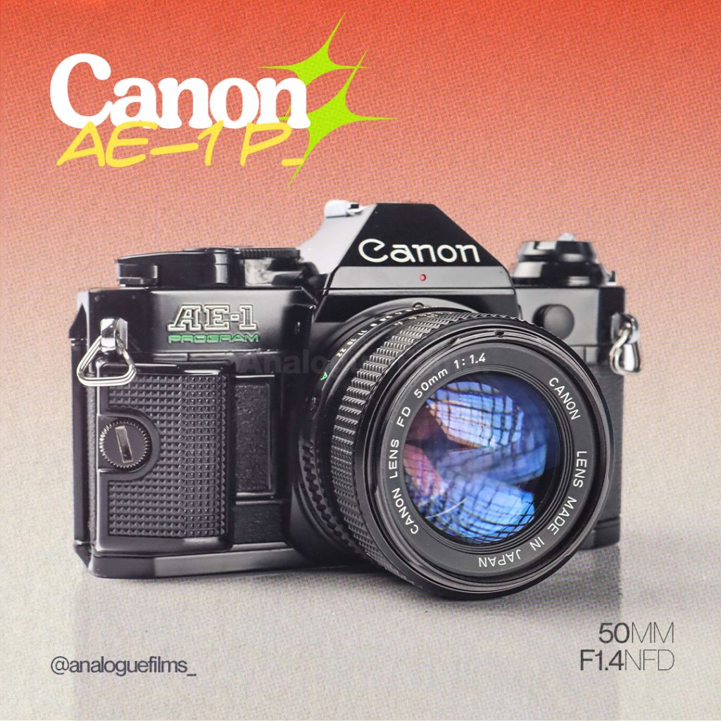 Kamera Analog Canon AE-1 AE1 Program  kit 50mm f1.4 New FD Mint Condition 