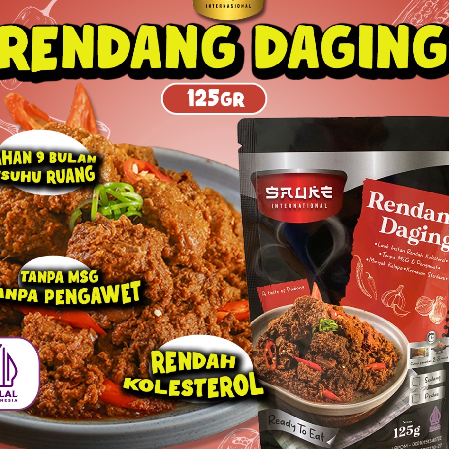 

RENDANG SAPI PADANG TRAVEL PACK MAKANAN SIAP SAJIMAKANAN INSTAN LAUK SIAP SAJIRANSUM TAHAN 9 BULAN SUHU RUANG NO PENGAWET