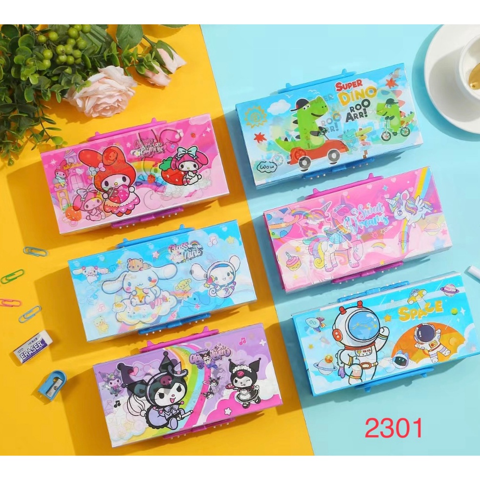 

OMR982 TERBARU kotak pensil KODE 3 TINGKAT pencil case password kotak pin 3 susun kunci
