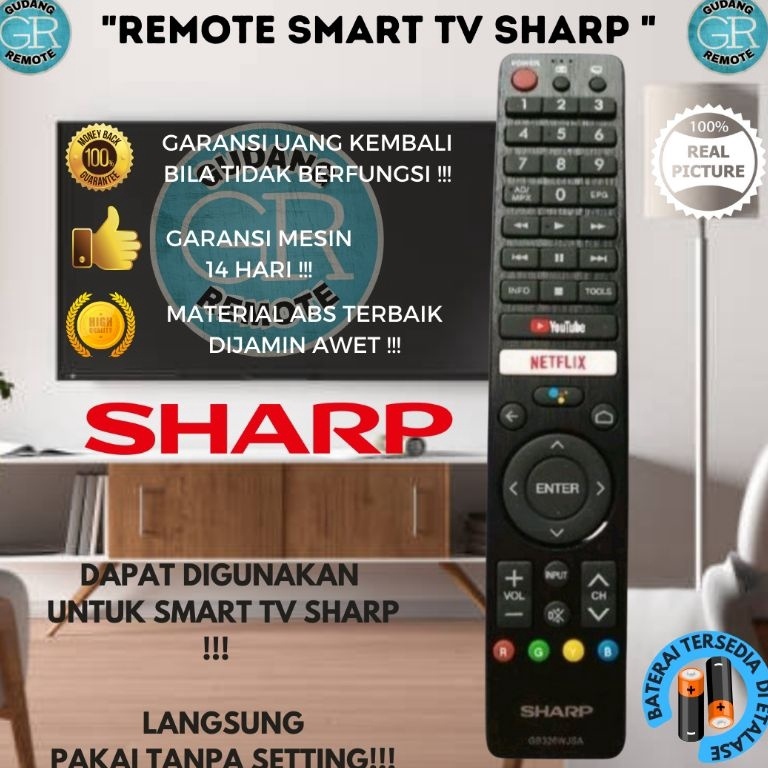 TSI527 PROMO ALE REMOT REMOTE TV SHARP SMART LED ANDROID GB326WJSA