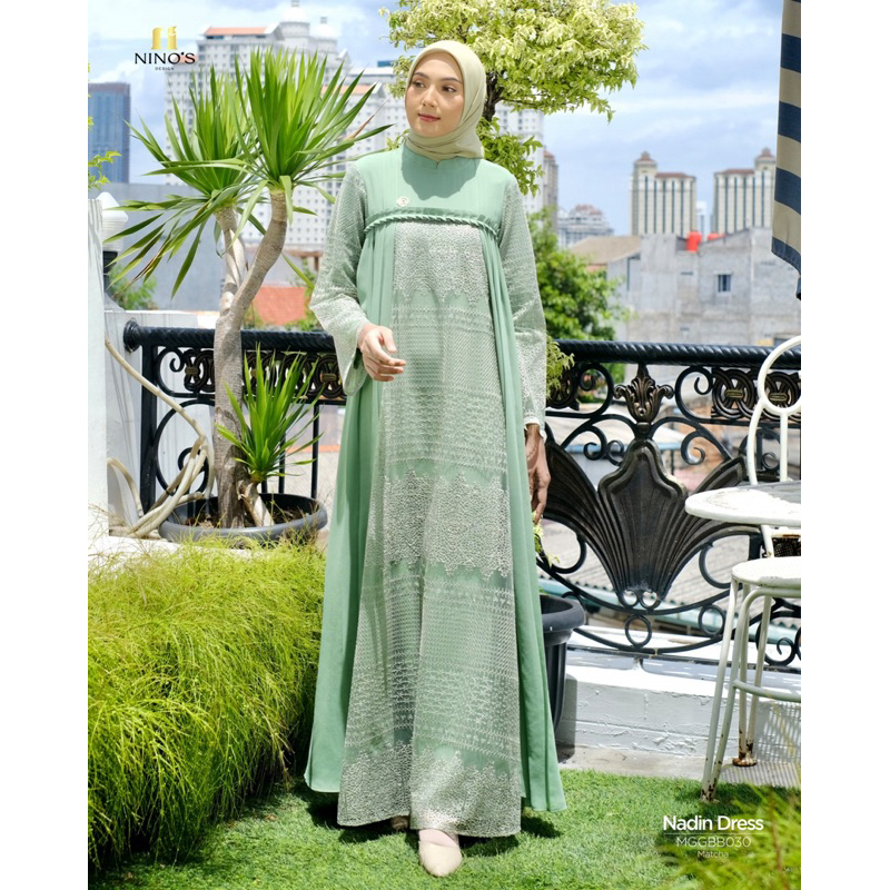Nadin dress 030 gamis pesta terbaru dari ninos design edisi kebaran