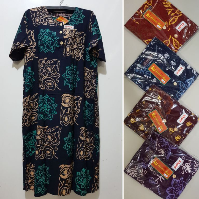 Larismanis YULI  DASTER JUMBO LD 12 CM PB 15 CM BATIK KENCANA UNGU LEBEL COKLAT KUC