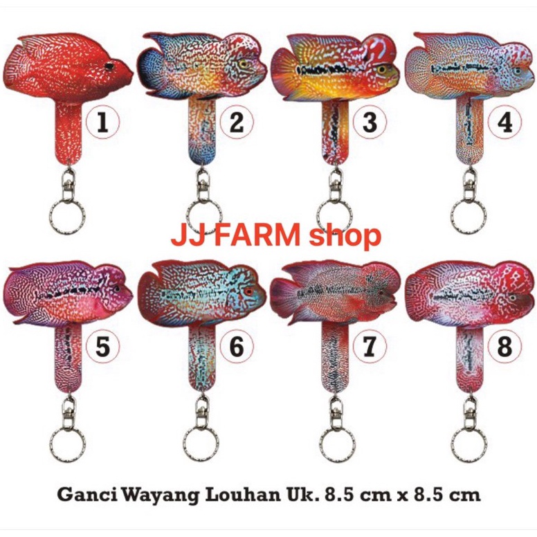 GMH143 99 BRANDS FESTIVAL wayang louhan full aclyric tebal gantungan kunci ukuran sedang ikan louhan