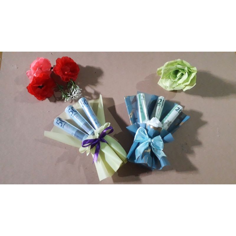 Buket Mini Tiga Gulung Angpao Lebaran [Mini Money Bouquet]
