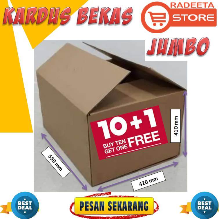 

Kardus Bekas Ukuran Besar Jumbo 550 x 420 x 410 mm - PALING MURAH - Bisa dipakai untuk Pindahan - Beli 10 Gratis 1