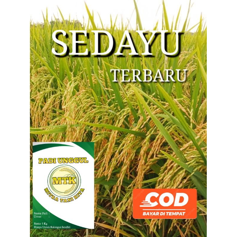 Benih padi SEDAYU kemasan 5 kg original terbaru