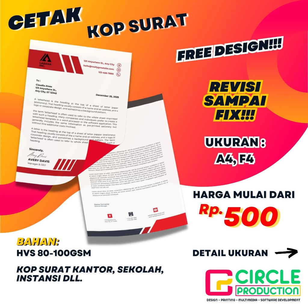 

KOP SURAT PERKANTORAN | SEKOLAH | INSTANSI | GRATIS DESIGN | REVISI SAMPAI FIX!!!